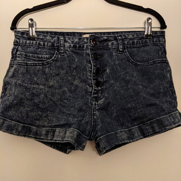 High-waisted Distressed Jean Shorts - Picture 1 of 2